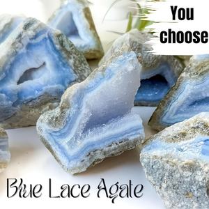 Aguate de Encaje Azul Natural, Espécimen de Cristal Crudo, Mineral Curativo, Grupo de Cuarzo para Decoración del Hogar, Colección, Reiki, Venta al por Mayor - Product Image 1