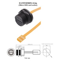 Support mural circulaire étanche IP67 pour cartes SIM et TF avec câble flexible