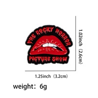 Épinglette en émail Glitter Lips Rocky Horror Picture Show, Cadeau, Même un sourire fait mal à mon visage, Badge