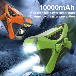 10000Mah Multifunctionele Draagbare Zonne-Energiecentrale Weer Radio Nood <span class=keywords><strong>Hand</strong></span> <span class=keywords><strong>Crank</strong></span> Radio Met Zaklamp - Product Image 2