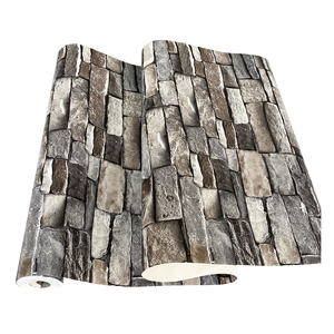 Modern Abstract 3D Stone <strong>PVC</strong> Waterproof Moisture-Proof <strong>Mould</strong>-Proof Wallpaper Glue for Household Hotel Use Wholesale Brick Design - Product Image 1