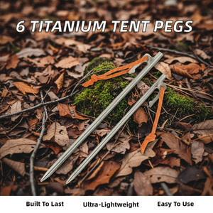 6 piquets de tente et de auvent légers en alliage de titane avec lame de 13 3/4 pouces et manche en fibre de verre solide pour campeurs et randonneurs - Product Image 2