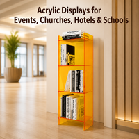 Étagère de rangement multi-niveaux moderne en acrylique, bibliothèque décorative et meuble de rangement pour chambre à coucher, à poser au sol – Fabricant