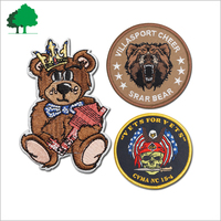Patch ours brodé thermocollant en tissu sergé personnalisé, découpe à chaud, écologique, pour vêtements et sacs, directement de l'usine