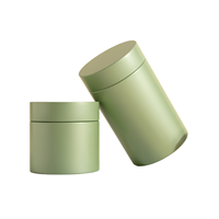 Boîtes à matcha hermétiques personnalisées avec gaufrage, 30 g, qualité alimentaire, en métal, scellées, rondes, pour poudre de matcha