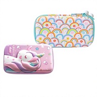 Étui à crayons multifonctionnel en EVA à coque rigide, motif arc-en-ciel personnalisé en usine, grande capacité, pochette de rangement imperméable pour étudiants