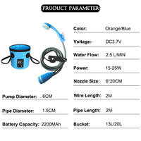 Nouveau Camping en plein air randonnée batterie Rechargeable Usb ligne de charge pompe de douche Portable douche extérieure