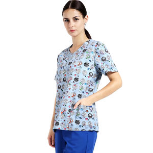 Camisetas ANNO de diseño en tela tejida, uniformes de hospital, conjuntos de uniformes quirúrgicos para médicos, enfermeras y personal médico. - Product Image 3