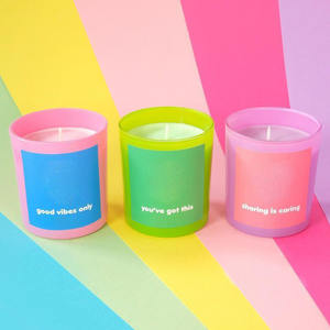 Элитные ароматические свечи на заказ, персонализированные, с собственной этикеткой, в матовом стекле, из соевого воска, OEM, для ароматерапии, 50 часов горения, в форме столба - Product Image 1