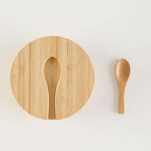 Boîte à épices en bambou multifonctionnelle de petite taille, écologique, à 2 compartiments, pour la cuisine, rangement du poivre et du sel, pots à cuillères en bois - Product Image 5