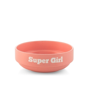 Super Girl Ceramic <b>Bowl</b> 13 Cm <b>Pink</b> For Kids And Adults - Product Image 1