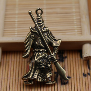 จี้พวงกุญแจรูปปั้นกวนกงทองเหลือง 55 มม. อุปกรณ์ตกแต่งกุญแจรถ - Product Image 4