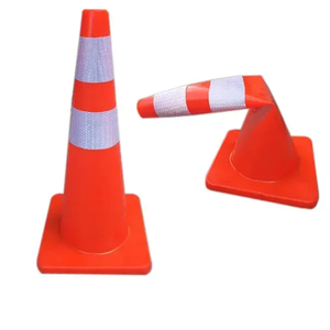 مخروط الطريق الناعم العاكسة من كلوريد البولي فينيل مخروط حاجز تحذير كتلة أسطوانة السلامة المرورية - Product Image 2