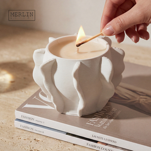 Merlin Living Modern Ceramic <strong>Candle</strong> Jar for Home <strong>Decor</strong> Ceramic <strong>Decoration</strong> <strong>Candle</strong> Jar Chaozhou Omaysn Ceramic Factory Wholesale - Product Image 1