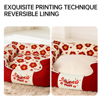 Coussin réversible pour animaux de compagnie (chiens et chats) en coton PP doux, imperméable, tapis de couchage intérieur confortable, faible MOQ, produits pour animaux personnalisables
