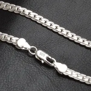 Collana a catena in argento di vendita calda per uomo e donna collana riempita in oro bianco 18 carati