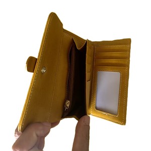 Luxury Yellow Small Women's Genuine Leather <strong>Trifold</strong> <strong>Wallet</strong> RFID Money Coin Purses for Women <strong>Wallets</strong> Woman Foldover Clutches Bag - Product Image 4