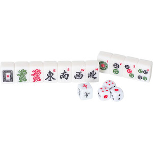Juego <span class=keywords><strong>de</strong></span> Mahjong y Póker Portátil <span class=keywords><strong>de</strong></span> Viaje, Estilo Americano, 166 Fichas Blancas <span class=keywords><strong>de</strong></span> Melamina <span class=keywords><strong>de</strong></span> 0.8 Pulgadas, Mini, 4 Soportes, Bolsa Azul - Product Image 6