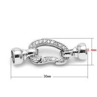 Personnalisé Plata 925 Argent Bascule Résultats Zircon Clip Fermoir Décoratif Perle Bracelet De Luxe Bijoux Fermoirs pour Colliers De Perles