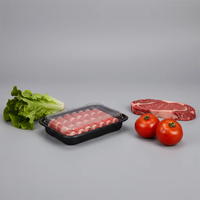 Boîte en plastique personnalisée jetable pour l'emballage de viande de bœuf, de saucisses, de poisson frais, en forme de coquille