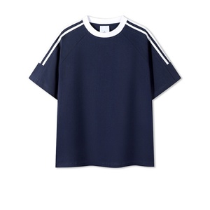 100% Cotton 230GSM Customized Color Regular Fit Crew Neck Drop Shoulder Short Sleeve Breathable Anti-Wrinkle T-<b>Shirt</b> Men - Product Image 6