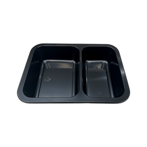 Wholesale CPET Tray Recyclable Takeaway Food Packaging CPET Box CPET Plastic Tray With 2 Compartments For Ready Meals
