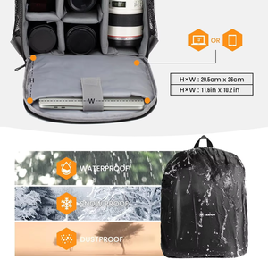 Casual Photography Camera Bag Outdoor Tripod Holder Waterproof Wear-Resistant Fashion DSLR <b>Backpack</b> <b>Laptop</b> Camera <b>Backpack</b> - Product Image 3