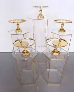 Gold Fish Scales <strong>Mirror</strong> Clear Acrylic Pillar Wedding <strong>Columns</strong> - Product Image 5