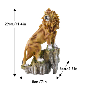 Statuetta di Leone Realistica in Resina - Criniera Dipinta a Mano, Scultura da Collezione di Fauna Selvatica per Decorazione Scrivania e Esposizione a Tema Safari - Product Image 6