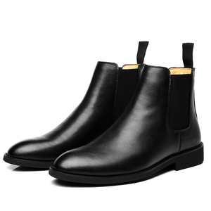 <span class=keywords><strong>Botas</strong></span> <span class=keywords><strong>Chelsea</strong></span> de Piel Negra para <span class=keywords><strong>Hombre</strong></span>, <span class=keywords><strong>Botas</strong></span> Clásicas de Estilo Británico, Venta al por Mayor OEM ODM Otoño Invierno - Product Image 1