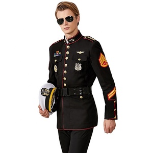 military dress black New Men's Black Military Officer's Uniform ,19th Century British Army Uniforms
