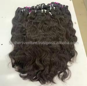 Extensiones de Cabello Remy Indio de Alta Calidad, Suaves, Brillantes, Onduladas Naturales, Lisas, Doblemente Tramadas, Cabello Humano Virgen Genius Weft - Product Image 2