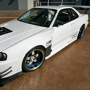 Faldones laterales negros estilo Kagotani para Nissan Skyline R34 GTR de fibra de vidrio - Product Image 5