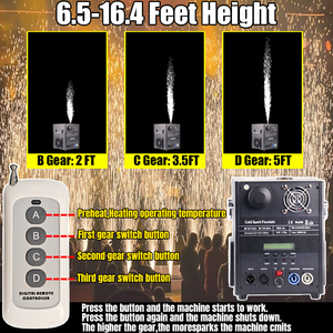 Ensemble de <span class=keywords><strong>2</strong></span> machines à étincelles froides 750w, machine à étincelles froides sans fil pour mariage, fête, effets de scène, fontaine froide, feux d'artifice - Product Image 3