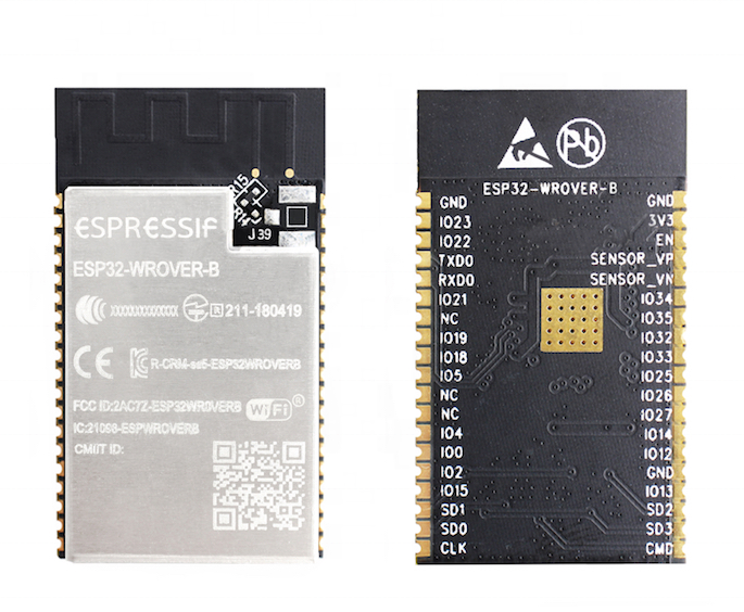 Ерадио на модулях esp32 wrover и vs1053. Esp32 wrover. esp32 size. ttgo esp32. esp32 wrover b pinout.