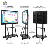 Tableau blanc interactif OEM ODM 55-110 pouces 4K UHD intelligent avec écran tactile 10 points et haut-parleur intégré, système d'exploitation Android/Windows