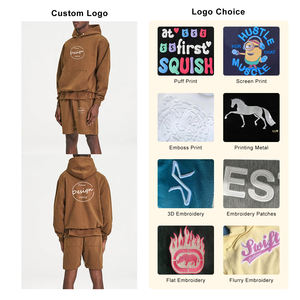 Jersey deportivo de poliéster/algodón para otoño 2025, pantalones cortos con capucha, bolsillos de canguro, 310 gramos, logotipo personalizado impreso transpirable - Product Image 3