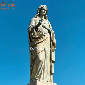 Giardino di vendita calda squisita intagliato a mano vergine maria antica decorazione della chiesa religiosa in bronzo statua della vergine maria - Product Image 5