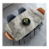 Table à manger en marbre sur pieds en métal table de salon de luxe tables à manger