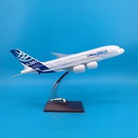 Modèle d'avion artistique en résine Airbus A380 à l'échelle 1/200 pour la décoration de bureau ou de vacances, Noël et Nouvel An