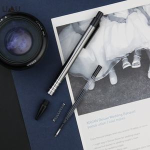 Hochwertiger benutzer definierter Logo Black Metal Gel Pen mit blauer Tinte 0,5mm Schreib breite für Büro und Schule Verwenden Sie VIP Gift China Factory - Product Image 5