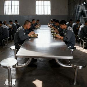 Customizable Modern Stainless Steel Dining <strong>Table</strong> for Restaurant Outdoor Prison <strong>Canteens</strong> &amp; Detention Centers 8-Seater - Product Image 3