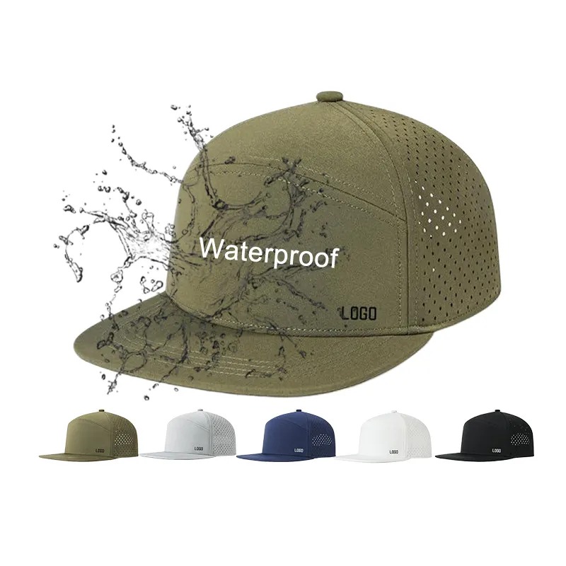 90% Polyamide 10% Spandex Customized Logo Breathable Laser Perforated Hole Gorras Snapback Hat
