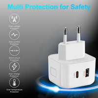 Chargeur compact QC3.0 vitesse de charge rapide 20W Type C adaptateur USB 2 en 1 chargeur de téléphone mural chargeurs de bloc de téléphone