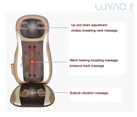 Luyao Leder Auto-Massagesitzkissen Vibrierender Rückenmassager mit Knetfunktion für Körper Taille Nacken