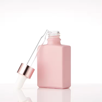 Gros carré mat rose noir flacon compte-gouttes verre emballage cosmétique 50ml 30ml 15ml flacon compte-gouttes d'huile essentielle