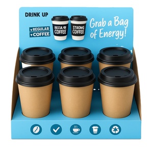 ODM <b>Foldable</b> PDQ Cardboard Display Counter Rack Pen Hanging Paper Cardboard <b>Table</b> Corrugated Hooks for Stationery Counter - Product Image 2