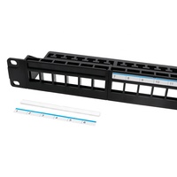 19'1u 24 Port RJ45 Panel Patch kosong tidak dilindungi UTP tidak dimuat dengan pengatur kabel