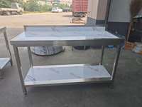 Table de travail professionnelle en acier inoxydable avec crédence et étagère inférieure réglable, table de préparation commerciale pour restaurant