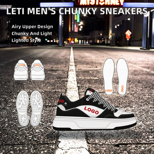 Chaussures de skate sportives personnalisées avec logo, respirantes, à lacets, confortables, antidérapantes, plateforme, pour la marche - Product Image 2